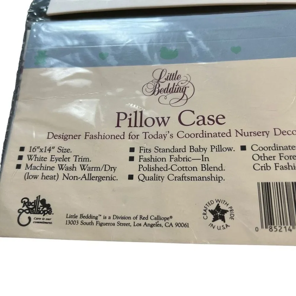 Vintage Pillow Case By Little Bedding Deaigned By Candy & Ken Wong NWT 16” x 14”
